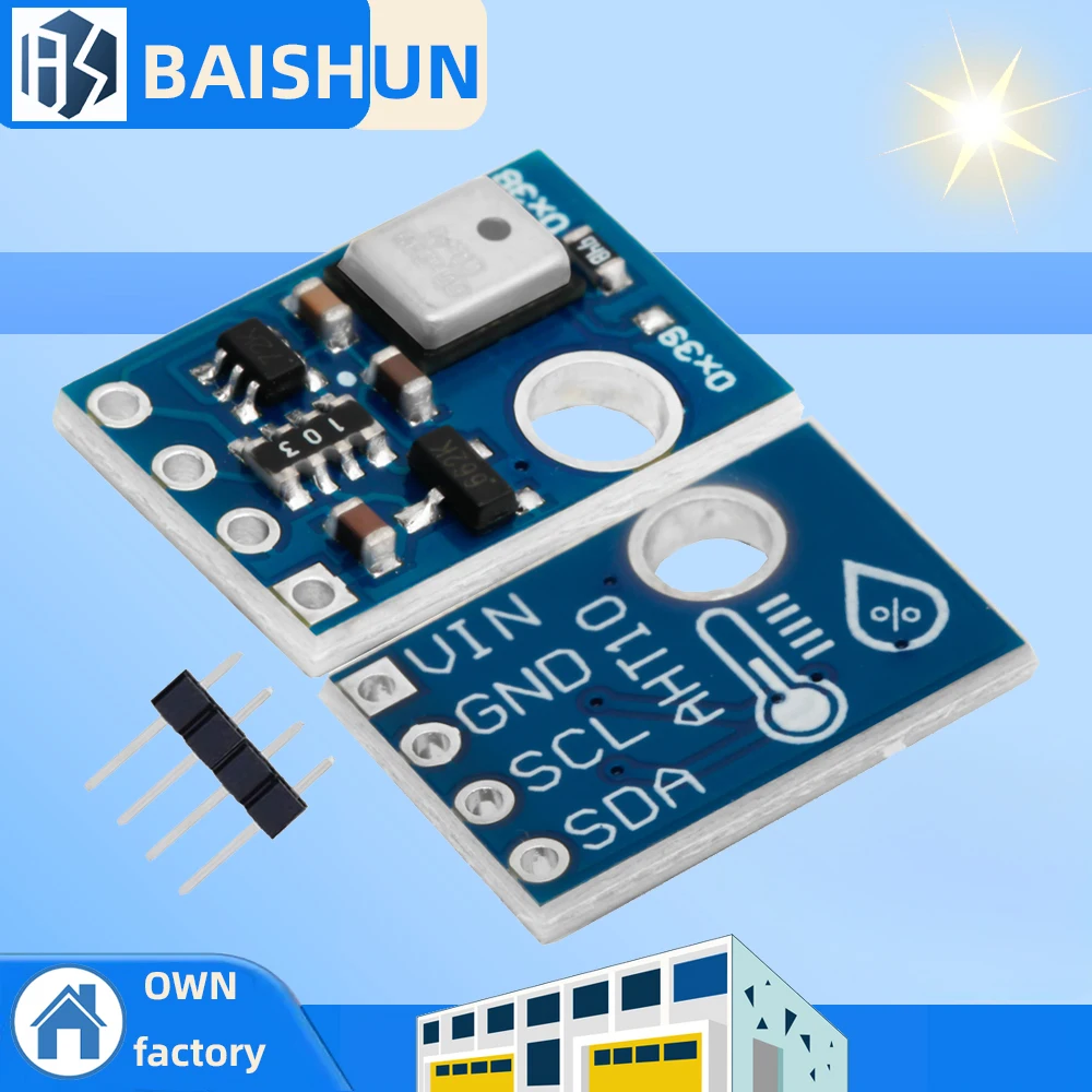 High-Precision I2C AHT10 Module: Digital Temperature & Humidity Sensor ...