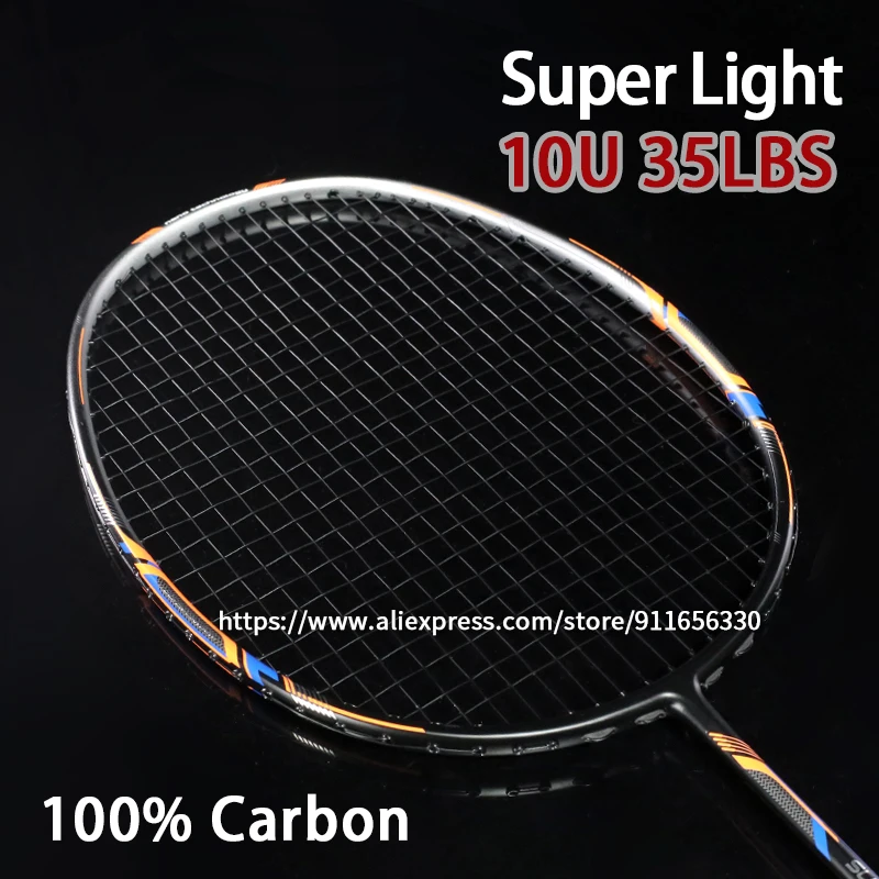 1PCS Super Light 10U Carbon Fiber Badminton Rackets G5 13kg Professional Training Racquet Strung With Bags Sports For Adult