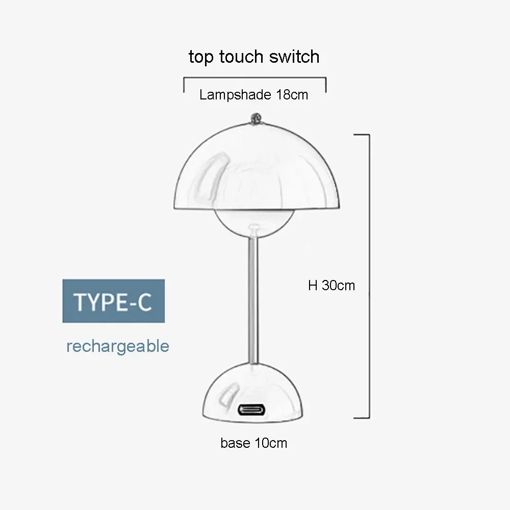 Modern Mushroom Flower Bud Rechargeable LED Table Lamps Desk Night for Bedroom Dining Touch Night Light Simple Hoom Decoration table lamp led night lamp