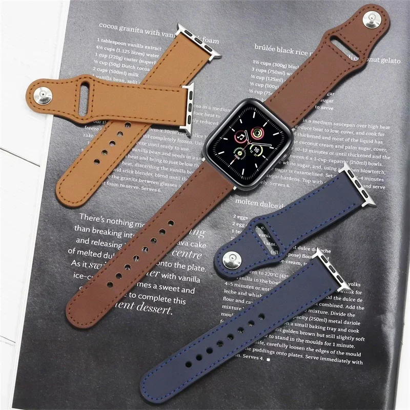Lederarmband für Apple Watch 10 46 mm Band Ultra 2 49 mm 44 mm 40 mm 42 mm Sportschlaufenarmband iWatch Serie 9 8 7 5 6 SE 41 mm/45 mm – Detail 8