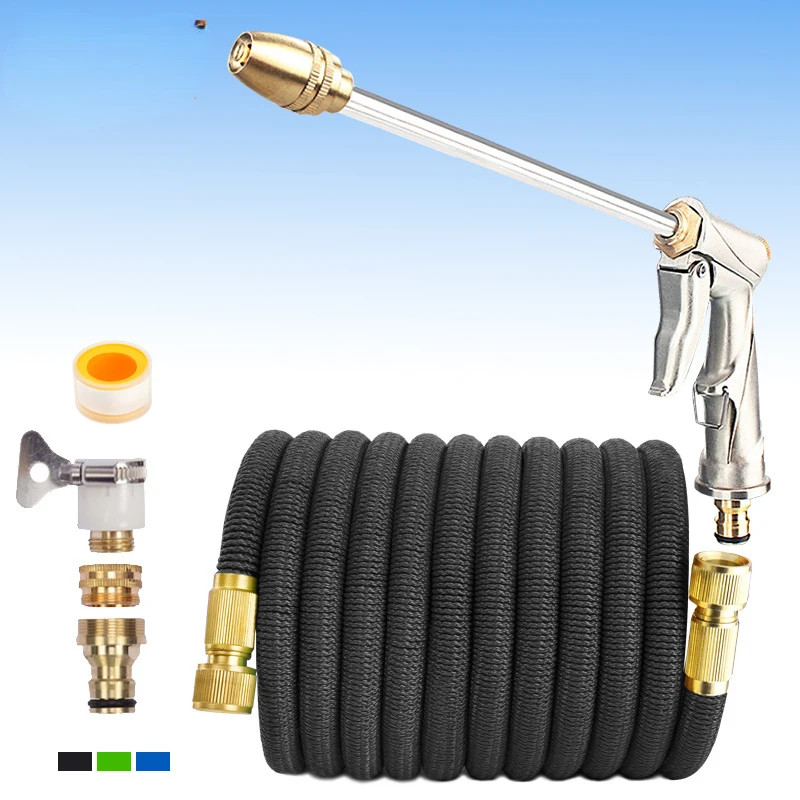 

High Pressure Retractable Magic Hose Car Wash Adjustable Spray Home Garden Watering Flexible Hose Cleaning Water Gun