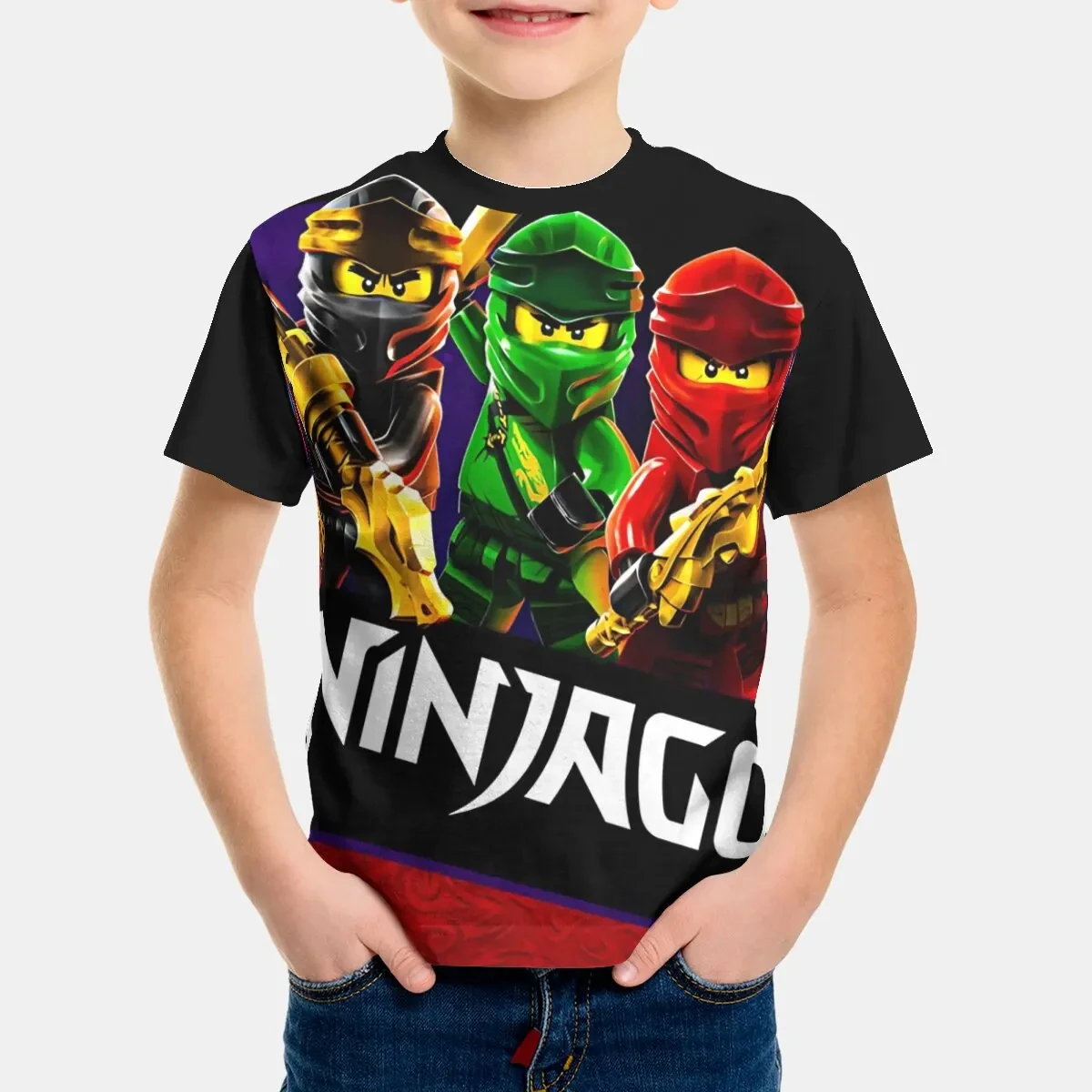 Disney The Same Summer Product For Men Women N-ninjagos SpongeBob SquarePants Joint The Same kids Short-sleeved T-shirt clothes 2