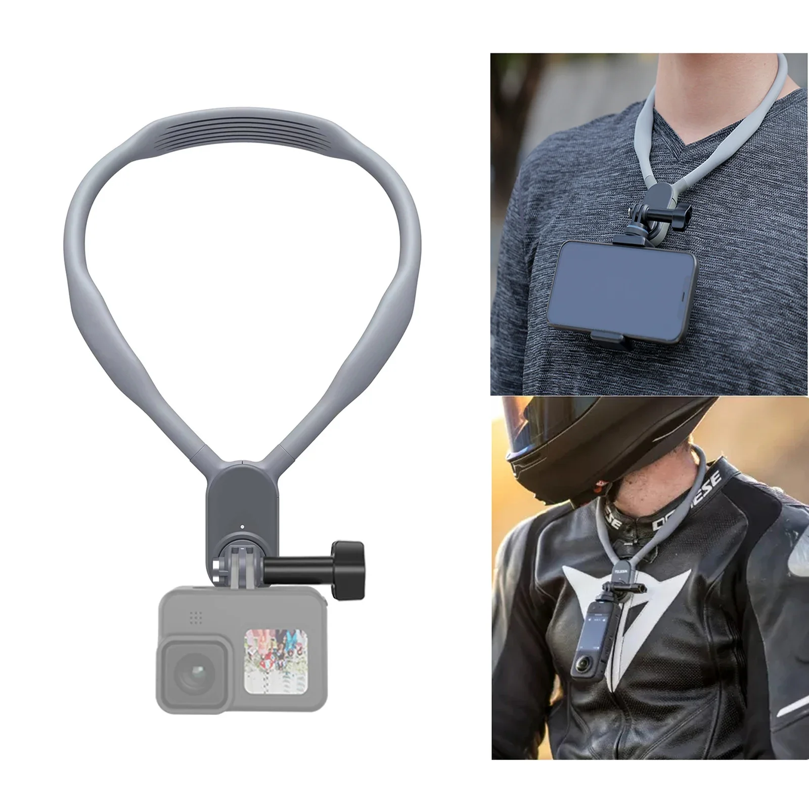 

Silicon Magnetic Neck Holder Hanging Mount Bracket 360 Degree Phone Stand Quick Release For Insta360 X3 Gopro 9