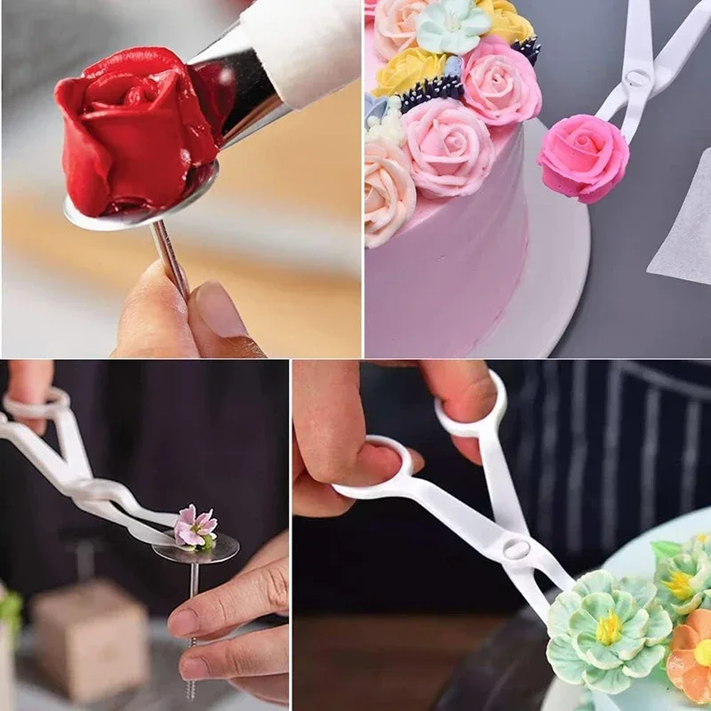 Cake Decorating Tip Set Cake Icing Nozzles Baking Nozzle Set Cake Decorating Nozzle Set 5Pcs Cake Flower Nail and Flower Lifters Cake Decorating Tool Nail Lifters Kit Icing Flowers Decoration Baking Tool