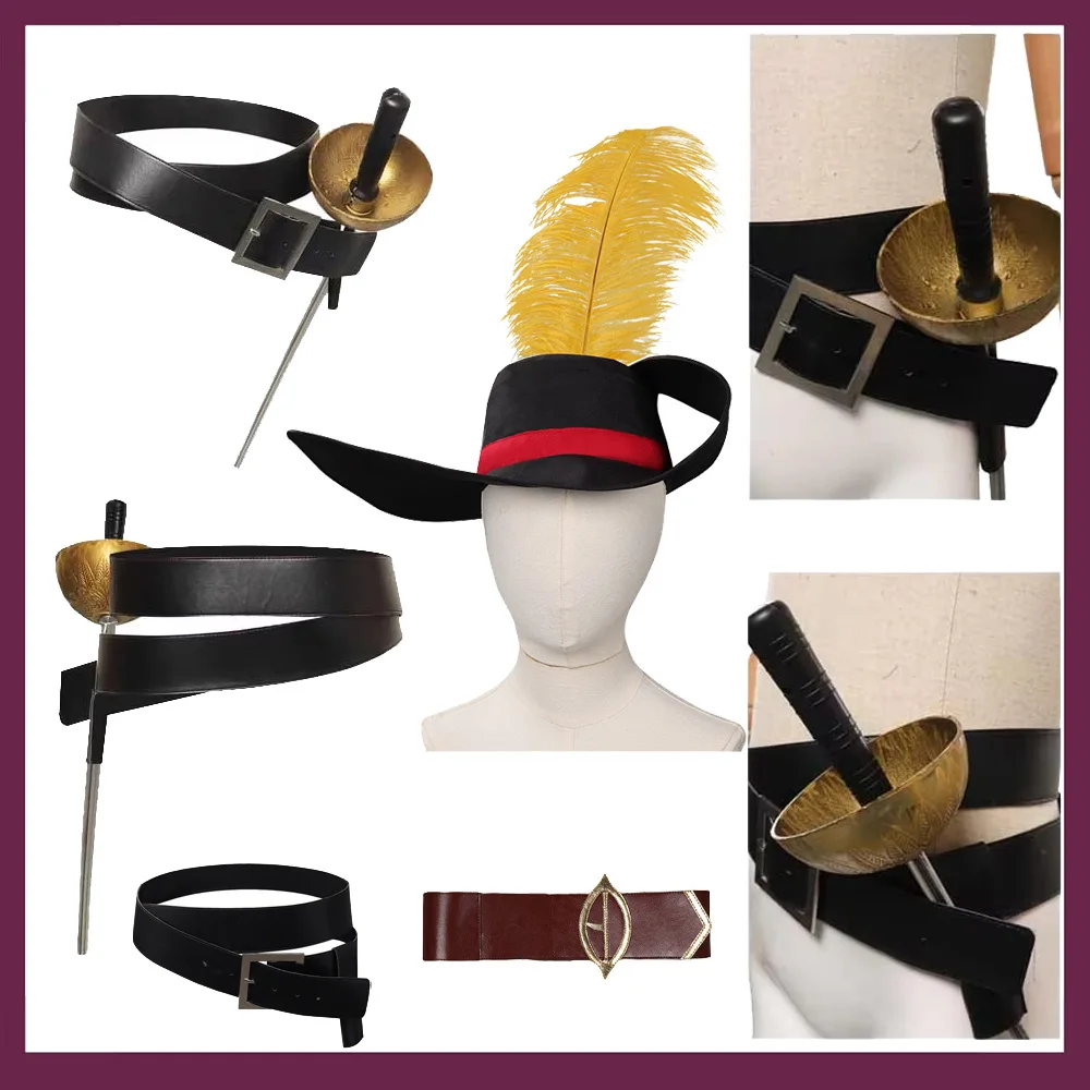 Kids Puss in Boots The Last Wish Belt Sword Cosplay Suit Costume Hat Halloween Party Prop halloween costume prop