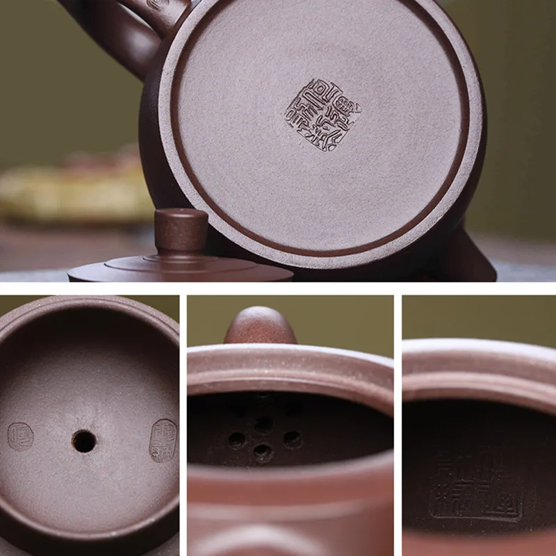 300ml Hand-painted Yixing Purple Clay Tea Pot Purple Mud Filter Antique Kettle Chinese Zisha Tea Infuser Custom Boutique Teapot