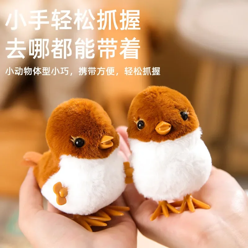 Cartoon Chick Wind Up Toys Plush Simulation Educational Walking Chicken Toy for Kids Clockwork Doll Plush Toy