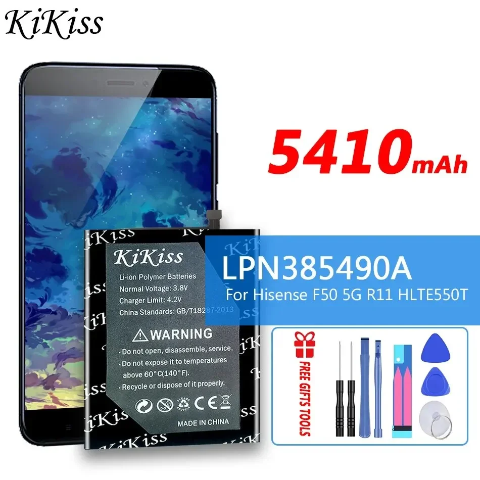 

Мощный аккумулятор 5410 мАч KiKiss LPN385490A для Hisense R11 HLTE550T HNR550T F50 5G Bateria