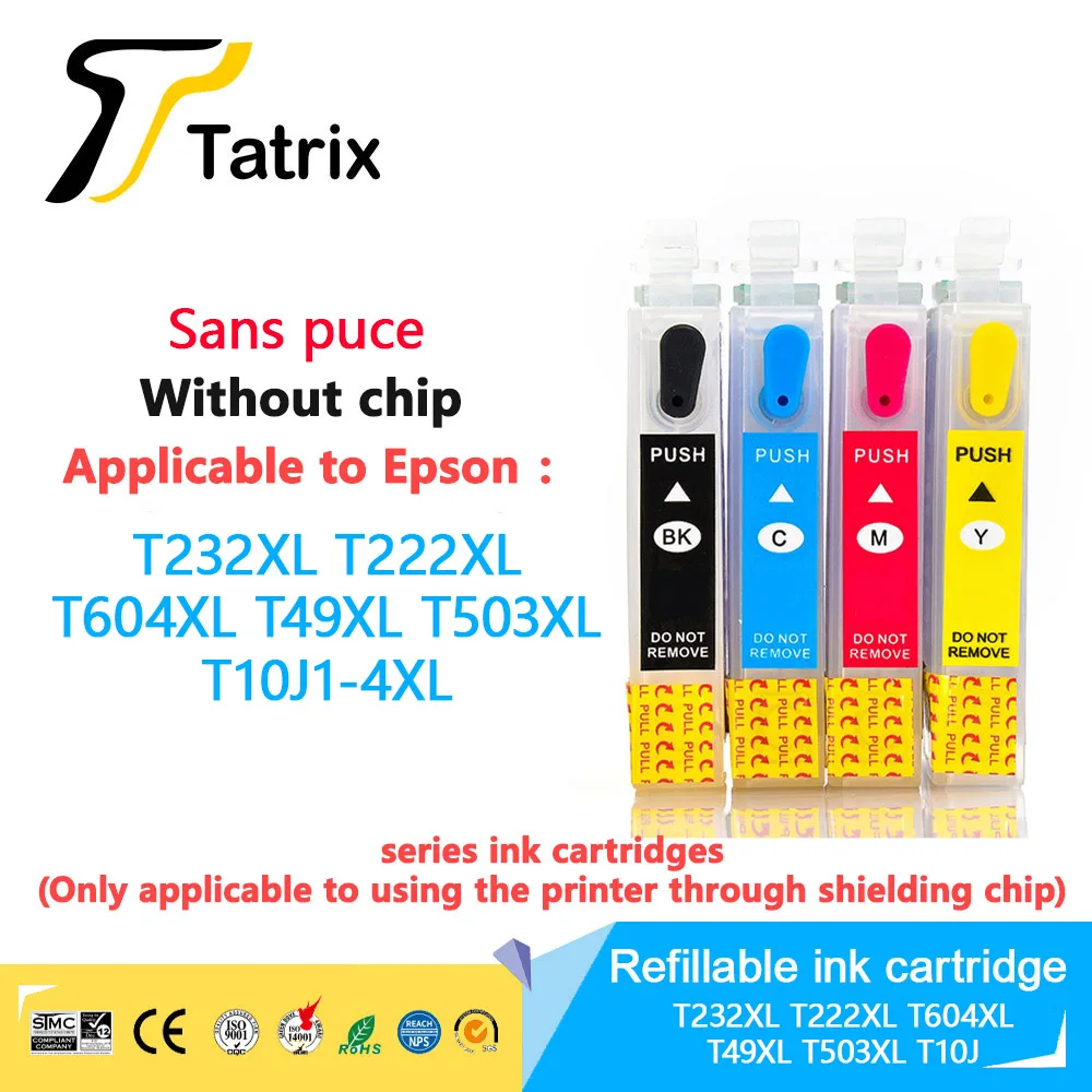 604 604XL Empty Refillable Ink Cartridge for Epson XP-2200 XP-2205 XP-3200  XP-3205 XP-4200 XP-4205 WF-2910DWF WF-2950 .NO Chip