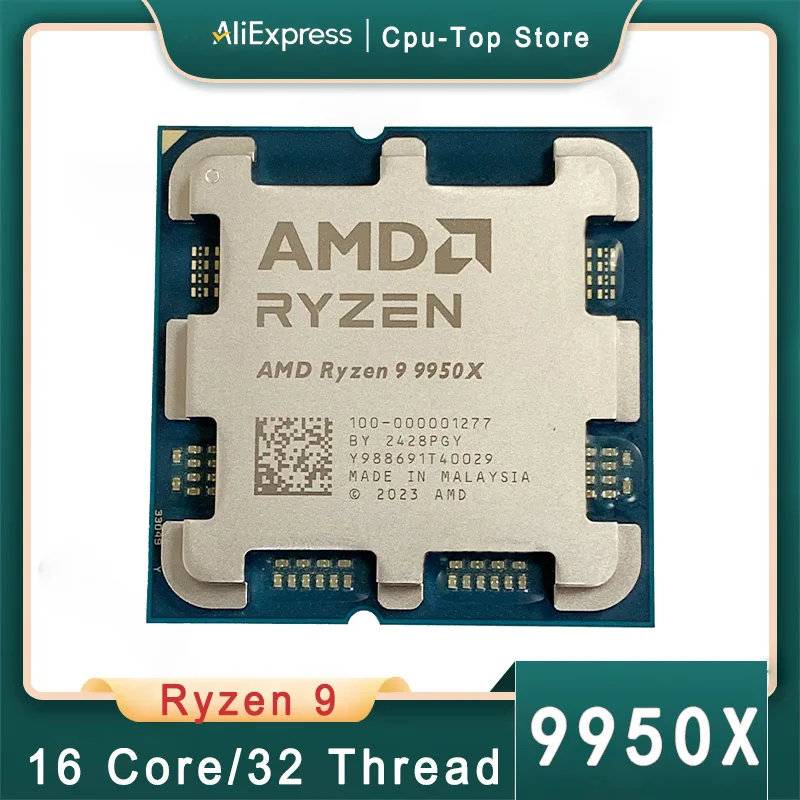 AMD R9 9950X Ryzen 9 9950X Processor 5.7GHz 16-Core 32-Thread 80MB Game Cache 4NM TDP 170W Socket AM5 Gaming CPU Zen 5 cpu processor