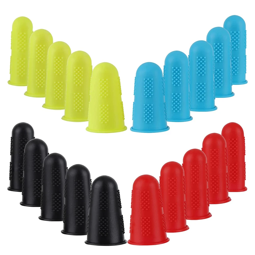 3PCS Rubber Finger Tips Silicone Finger Protectors Thimble Knitting