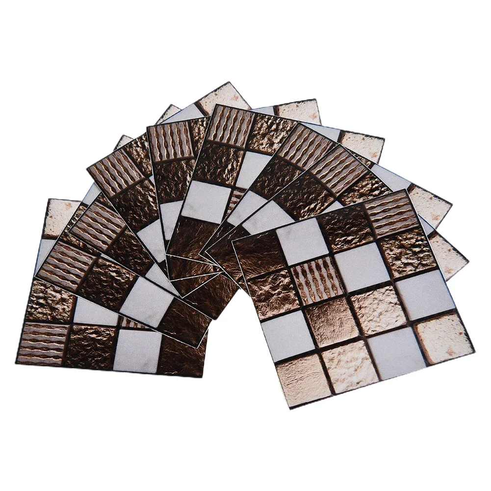 Self Adhesive Wall Tiles For Kitchen Bedroom Bathroom Wall Backsplashes Waterproof Mosaic Tile Sticker DIY 10 * 10cm 10pcs