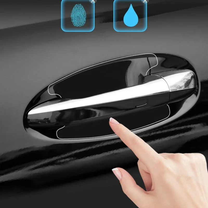Car Stickers 4PCS Universal Car Door Handle Bowl Scratch Protective Stickers Transparent Car Handle Anti-collision Protection Strip