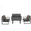 Metal Patio Conversation Sets with Washable and High-Resiliency Sponge Cushions, Garden Sofas 3