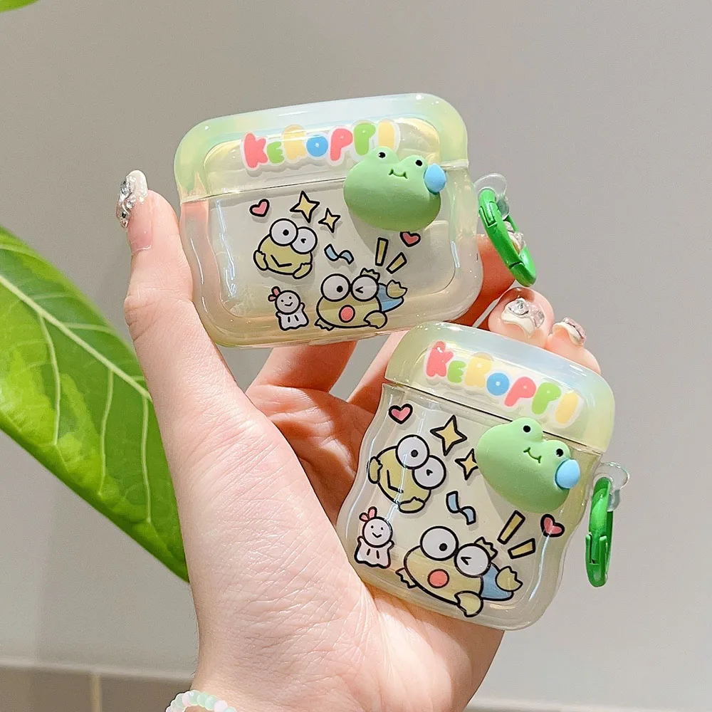 Simpatiche Custodie Per Auricolari 3D Frog Per Apple Airpods New 2 Generation Halo Green Cover Protettiva Per Cuffie Per Air Pods Pro 2 1 3 Box