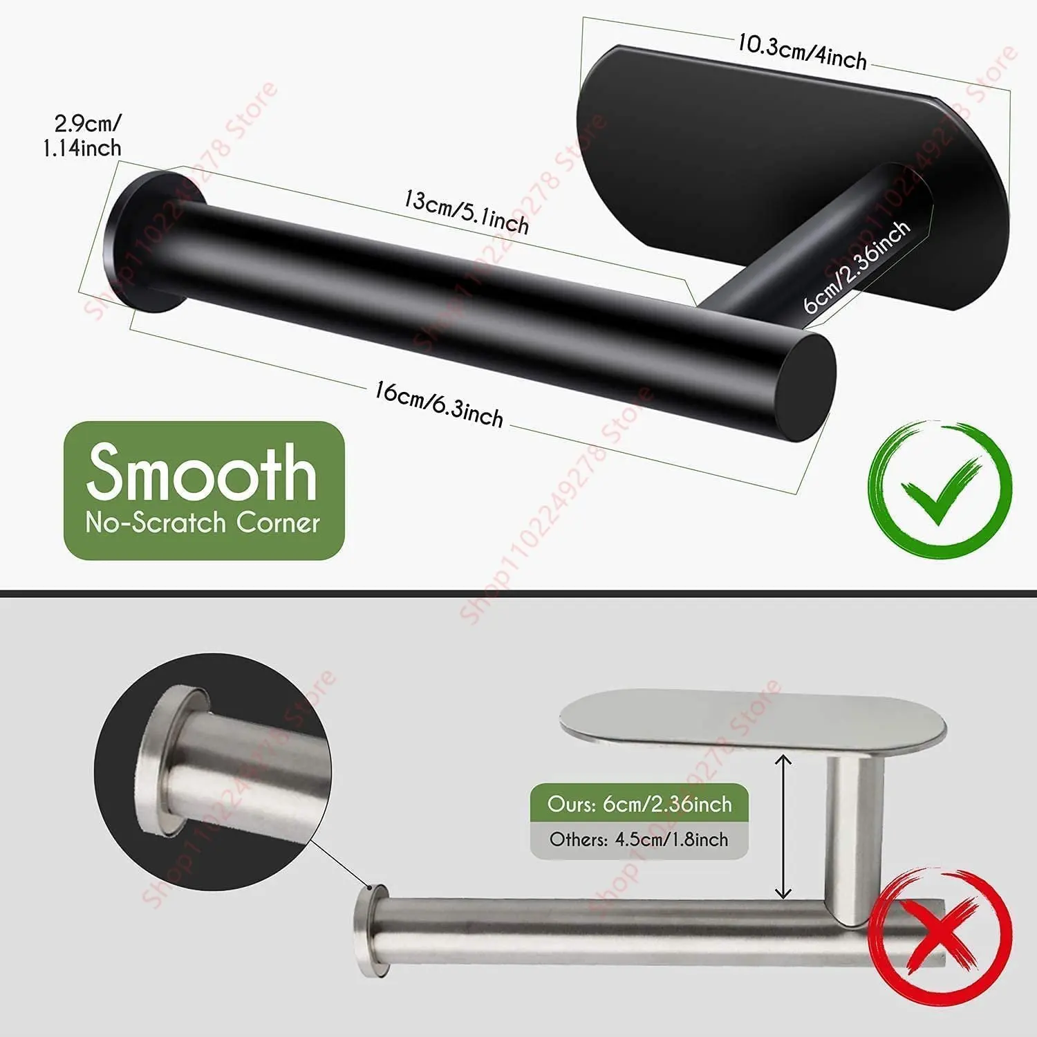Self-Adhesive Toilet Paper Holder Bathroom Stainless Towel Holder Toilet Punch-free Roll Paper Kitchen Hook Storage Holde