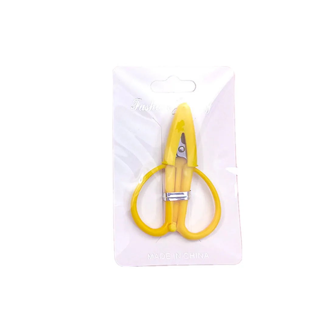 Portable Mini Scissors Art DIY Tools Thread Cutting Embroidery Scissors Students Hand-cut Safety With Caps Household stationery scissors soft handle scissors portable scissors cutter