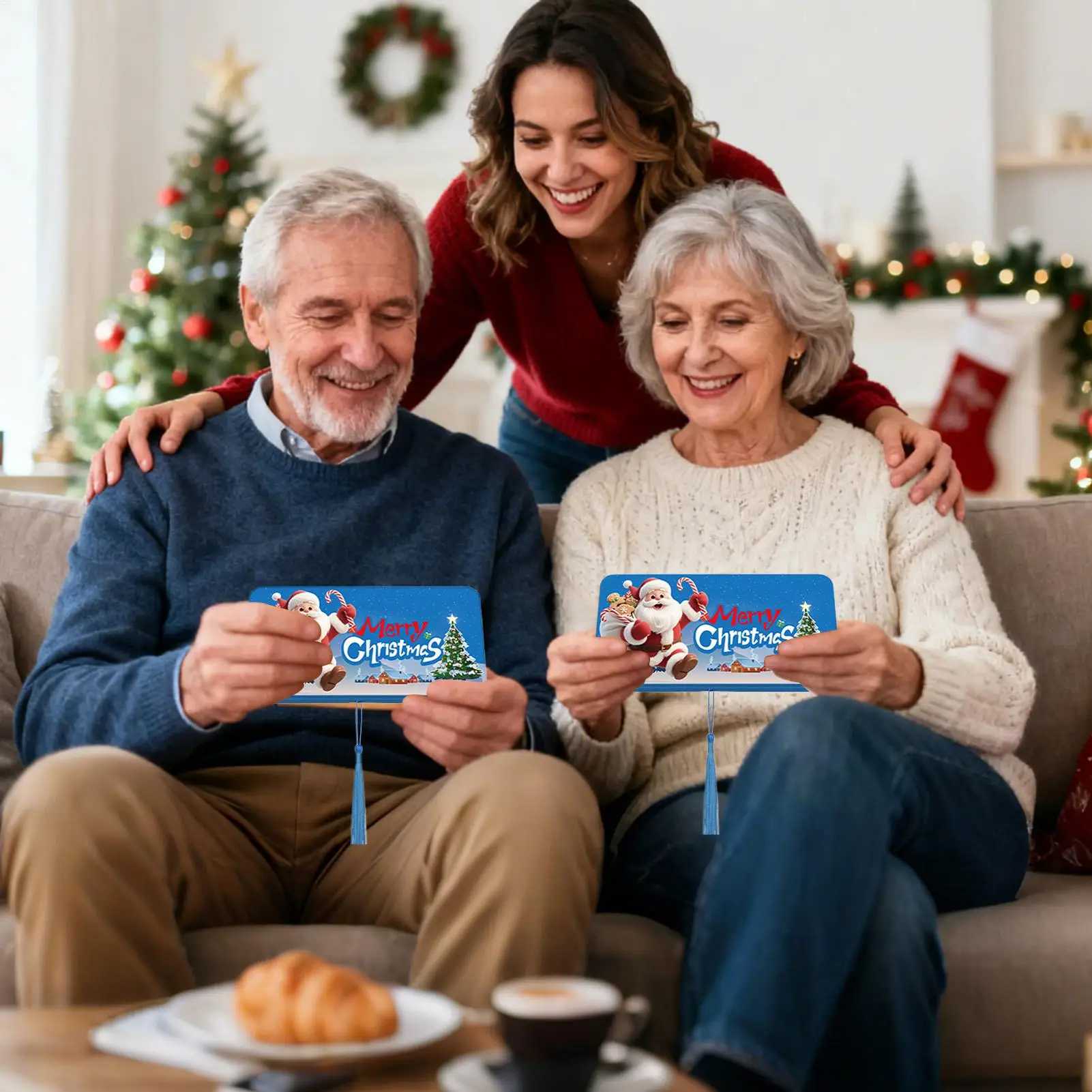 Christmas Money Holders Holiday 10-Slot Booklet Stocking Stuffers Folding Christmas Money Booklet For Girls Women Men Mom Dad