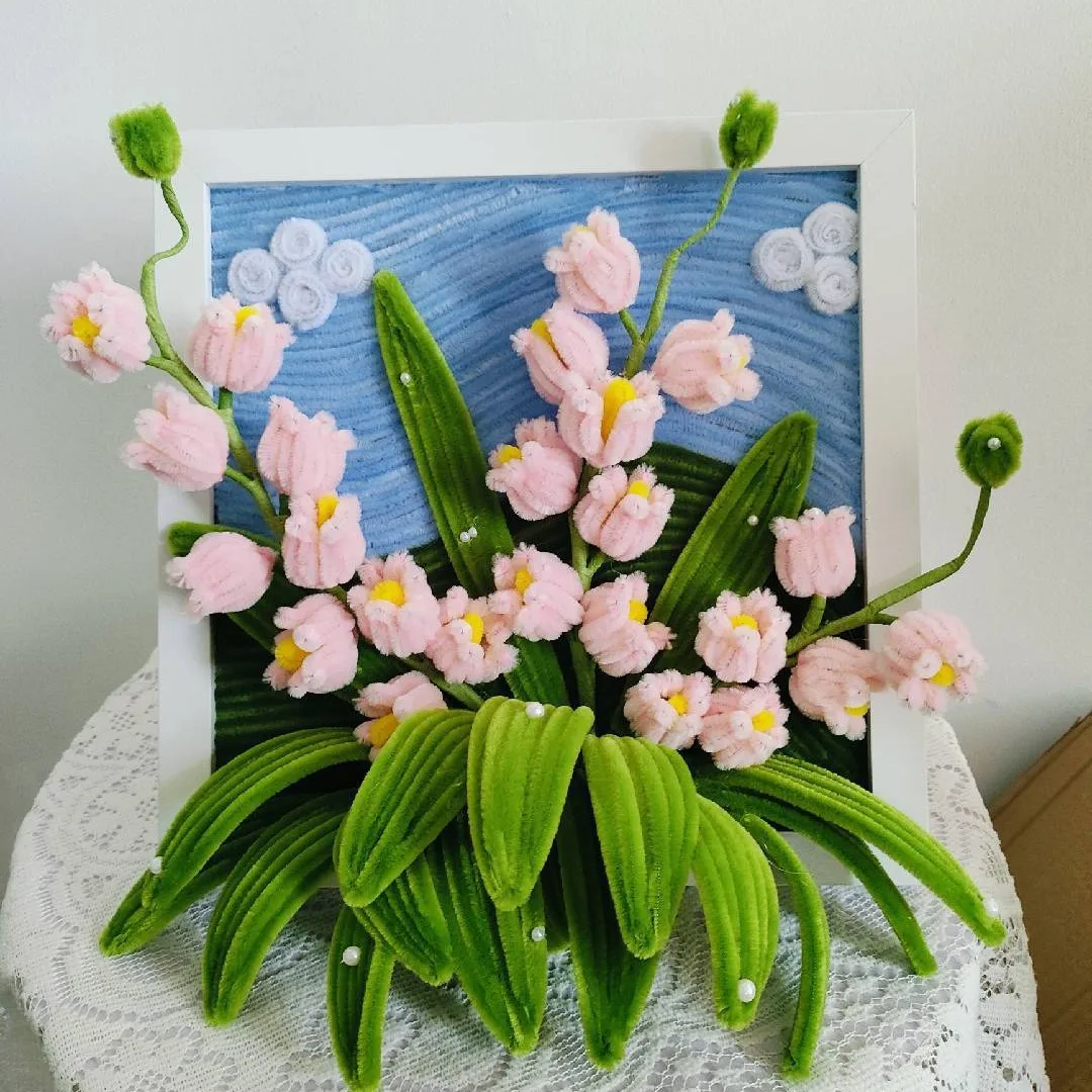 Künstlicher Blumenstiel Draht Blumenstange für DIY Chenille-Stiele Stab Simulationsblumenmaterial mit grünem Floristikband – Detail 13