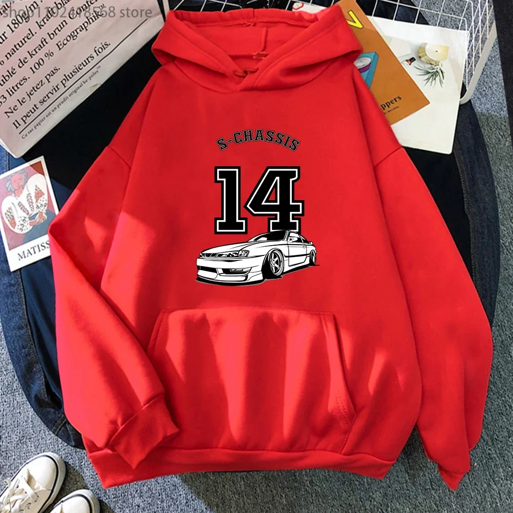 S14 Chassis Hoodies Initial D Car Sweatshirt Jersey Style Print Streetwear Harajuku Casual Long Sleeve Unisex Sudadera Anime Top