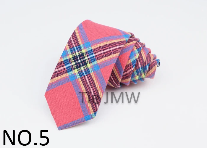 Klassische Baumwolle Braun Rosa Blau Karierte Krawatte 6 cm Schlanke Mode Dünne Krawatte Männer Smoking Anzug Party Casual Zubehör Krawatte geschenk – Detail 5