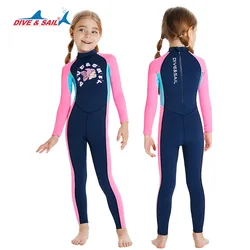 Children's Sunscreen Swimsuit Quick Drying Long Sleeved One Piece Sun Protection Diving Suit Floating Swimming Surfing Wetsuit