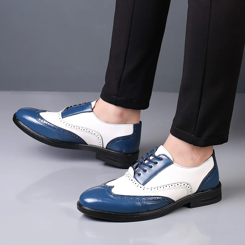 Leather Shoes Classic Men Dress Shoes Lace Up Shoes Men Plus Size Point Toe Business Casual Comfortable Formal Wedding