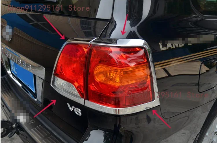 

for Toyota Land Cruiser LC200 212-2015 Chrome Tail Rear Light Cover Trim 4pcs Car modification Auto parts