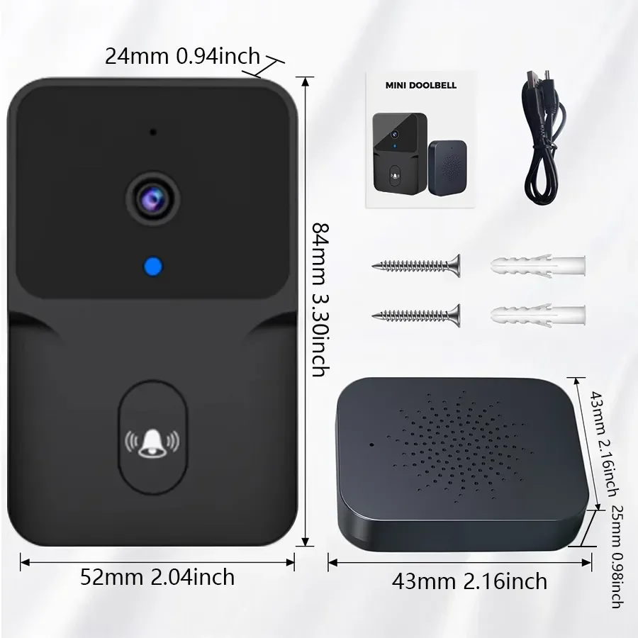 Wireless Doorbell Tuya Smart Video WiFi HD Battery Powered Camera Security Intercom for Home Apartment
