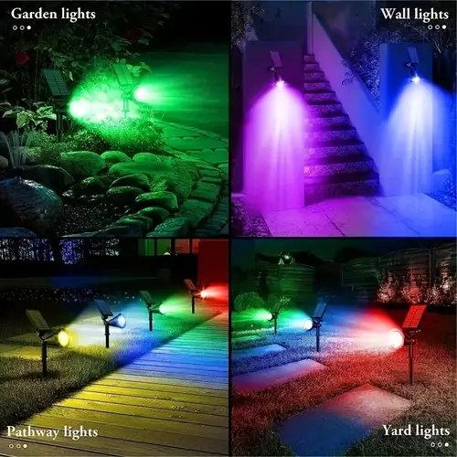 9 LEDs Solar Spotlights, Outdoor IP65 Waterproof, Spot Lights, Brightness Adjustable for Garden Backyard Driveway Patio Decor - Image 5