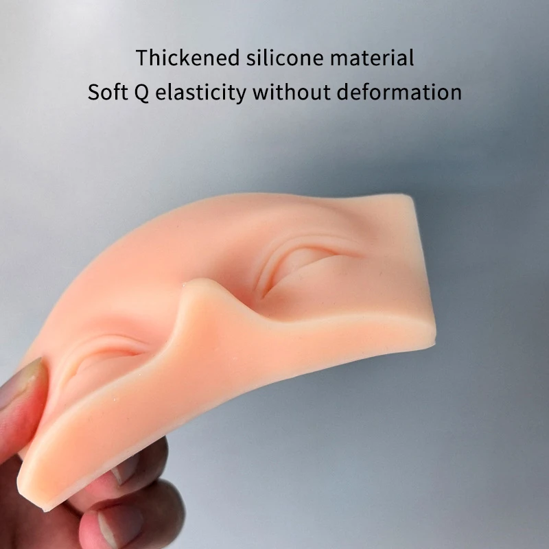 【1Pcs 5D 눈썹 속눈썹 연장 연습용 헤드 소프트 접목 아이 마네킹 모델 실리콘 스킨 페이스 메이크업 도구】