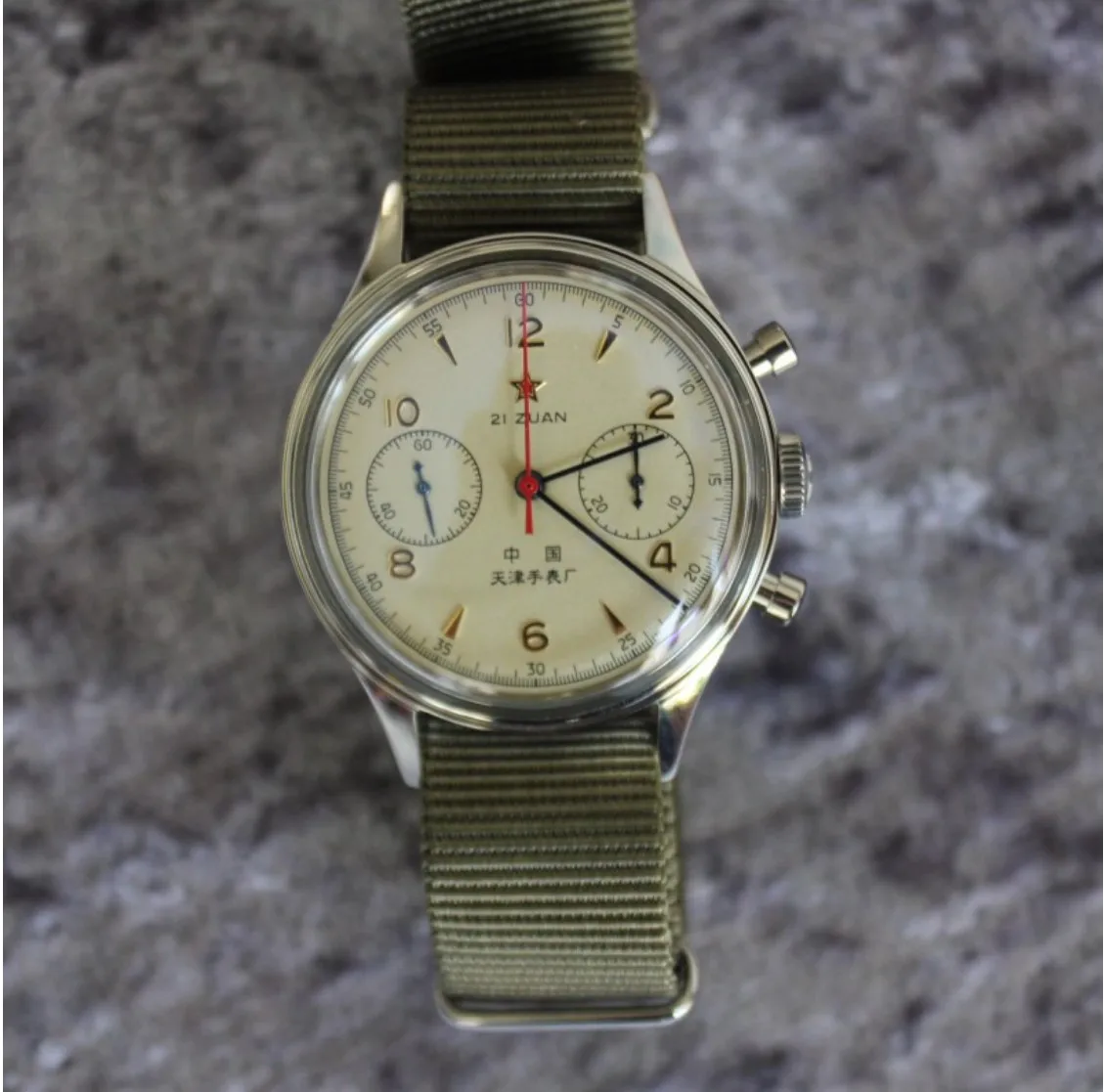 

Watch Pilot Manual Manipulator Chronograph Vintage 1963 Pointer Type Fine Steel Sapphire