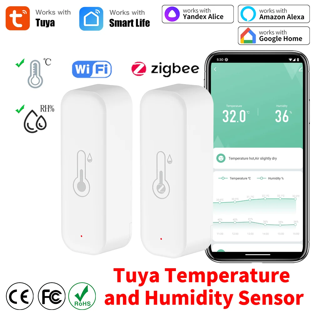Smart Home WiFi Temperature and Humidity Sensor with App-Controlled Alerts