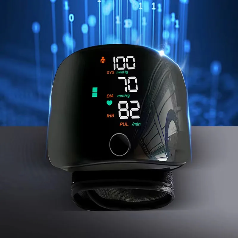 LED Rechargeable Touch Wrist Blood Pressure Meter Electronic Blood Pressure Monitor