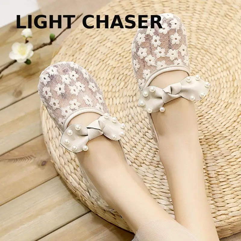 Summer Women's Shoes Women Pumps Pointed Toe Shallow Flat Shoes Breathable Mesh Loafers Soft Bottom Ballet Shoes Single Shoes