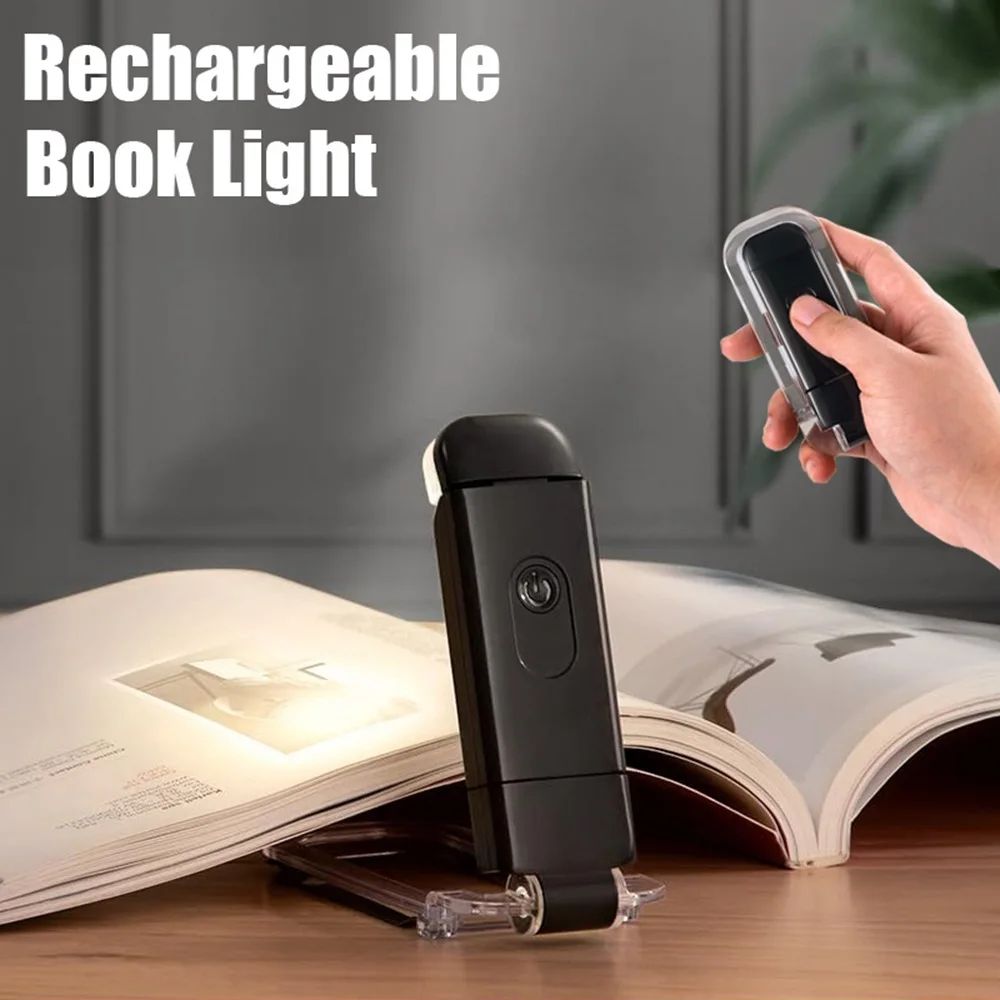 

USB LED Rechargeable Book Reading Light Adjustable Brightness Eye Protection Clip Book Light Portable Bookmark Read Lamp For Kid