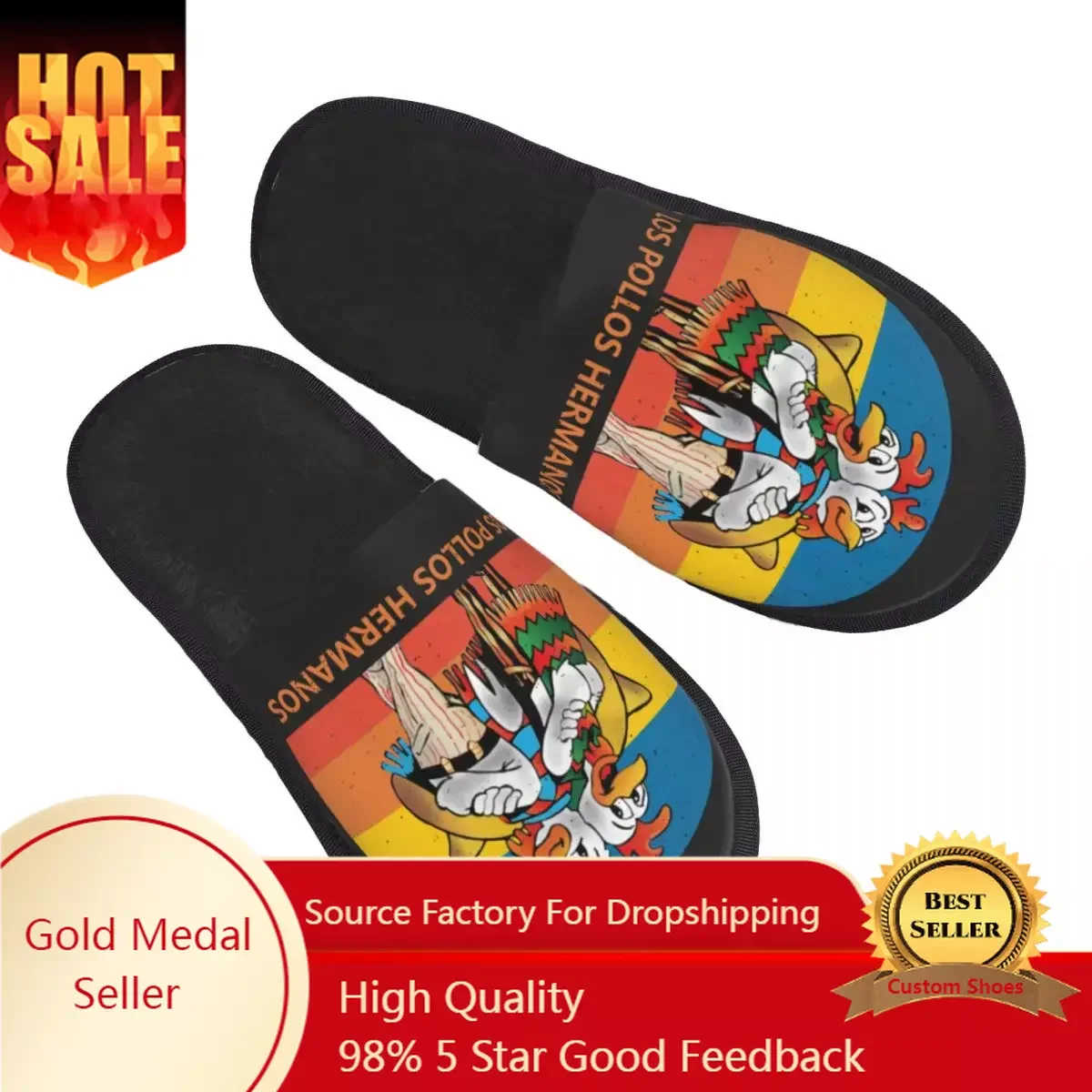 

Breaking Bad Los Pollos Hermanos Guest Slippers for Bathroom Women Custom Print The Chicken Brothers House Slipper