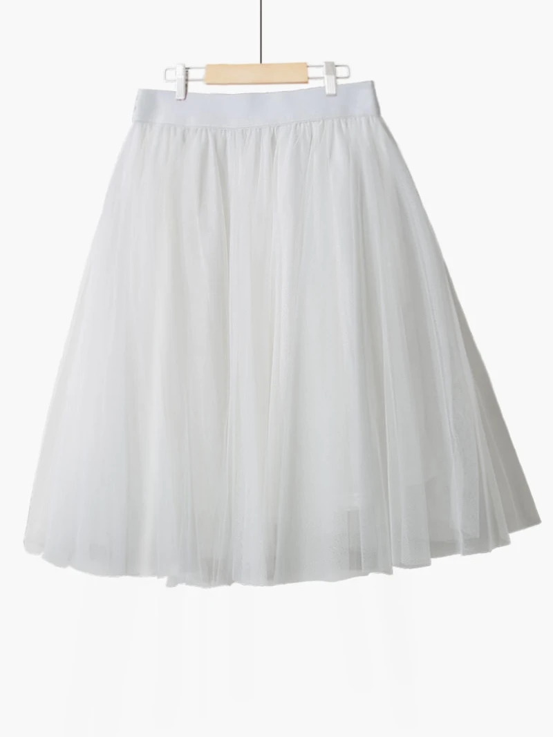 Fall Winter High Waist Pure Color A-Line Fairy Skirt ort Net f Body Skirts Commute Korean Sle ort A-Line Skirts