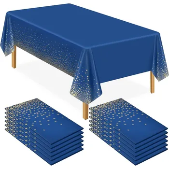 일회용 방수 직사각형 플라스틱 레이스 캠핑 식탁보, 생일 파티 및 결혼식용, 54x108 인치