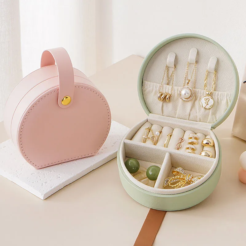 

Jewelry Box Creative PU Leather Mini Handbag Necklace Ring Earrings Storage Organizer Portable Travel Jewelry Storage Box