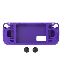 Enhanced Protective Silicone Case with Back Button Enhancement and Thumb Grips - White (Purple)