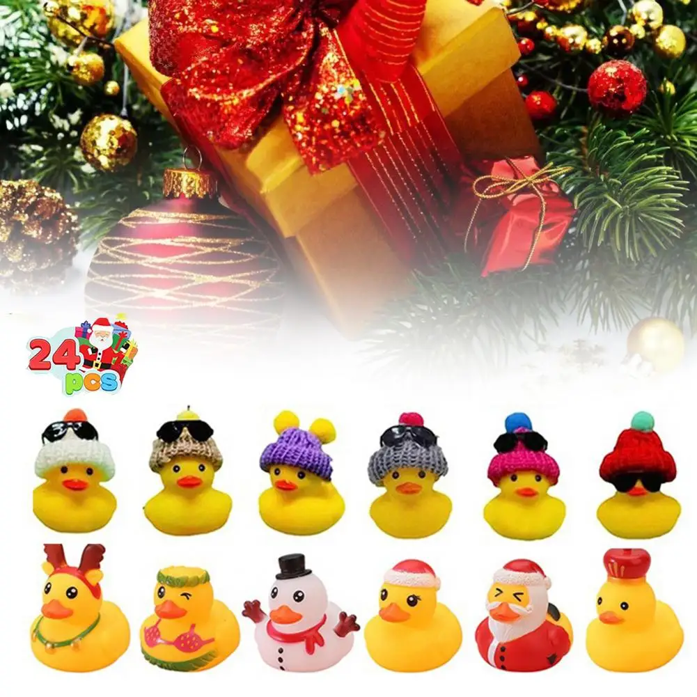 Duck Countdown Calendar Christmas Countdown Duck Blind Box Mini Vinyl Cartoon Figurine Advent Calendar Toy Set for Kids Adults