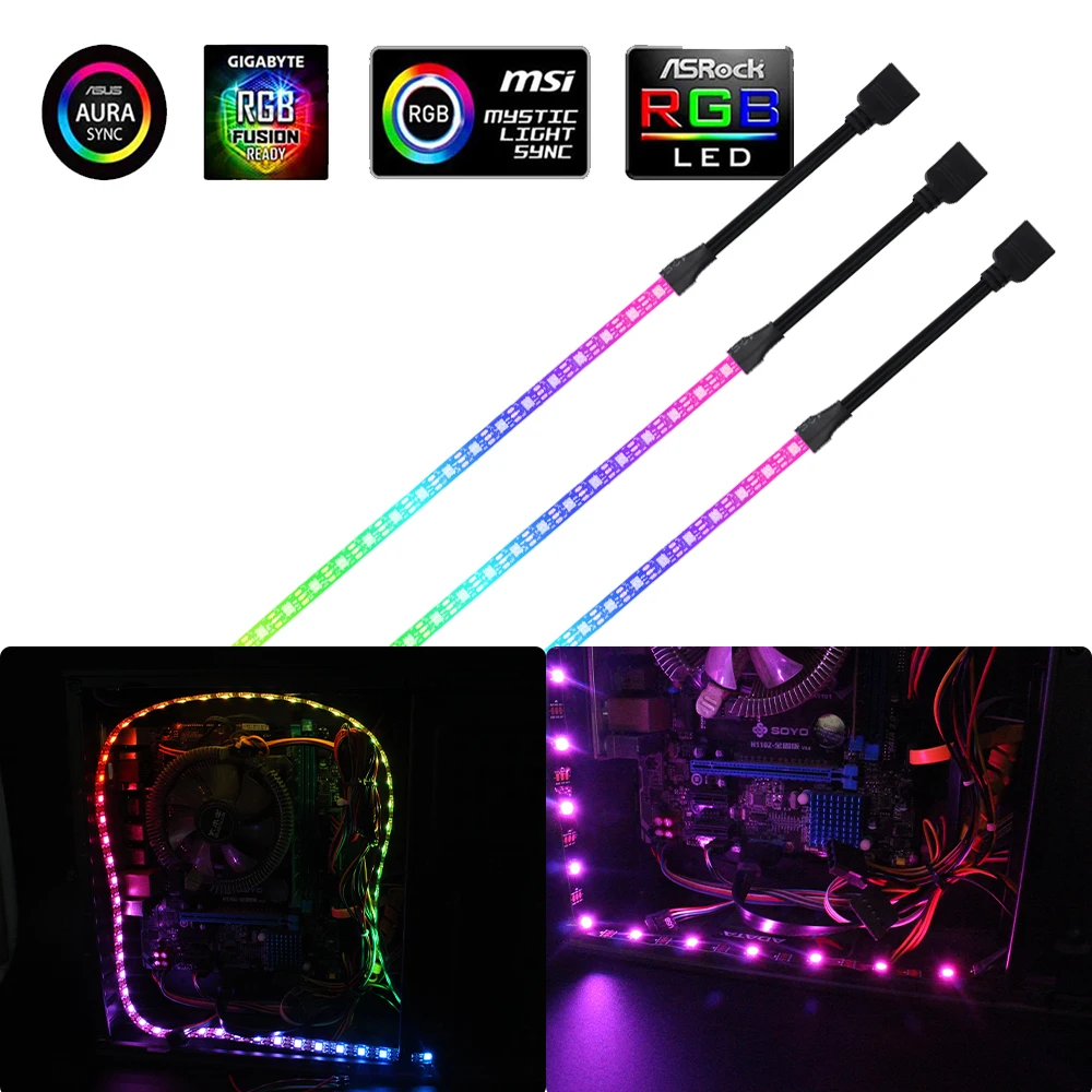 รูปสินค้า แถบไฟ LED ARGB ปรับสีได้ ตกแต่ง PC