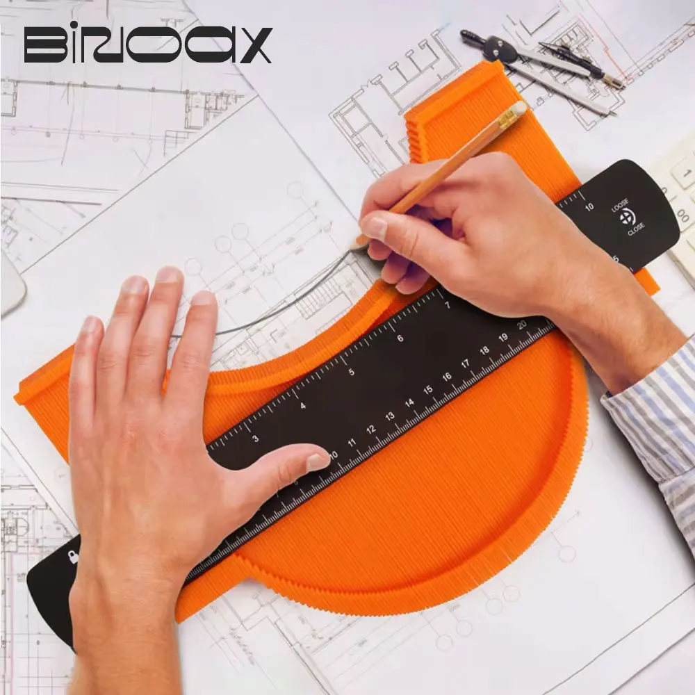 Wider Contour Gauge Duplicator With Lock 6/10 Inch Profile Shape Copy Tool Template For Curved Shapes