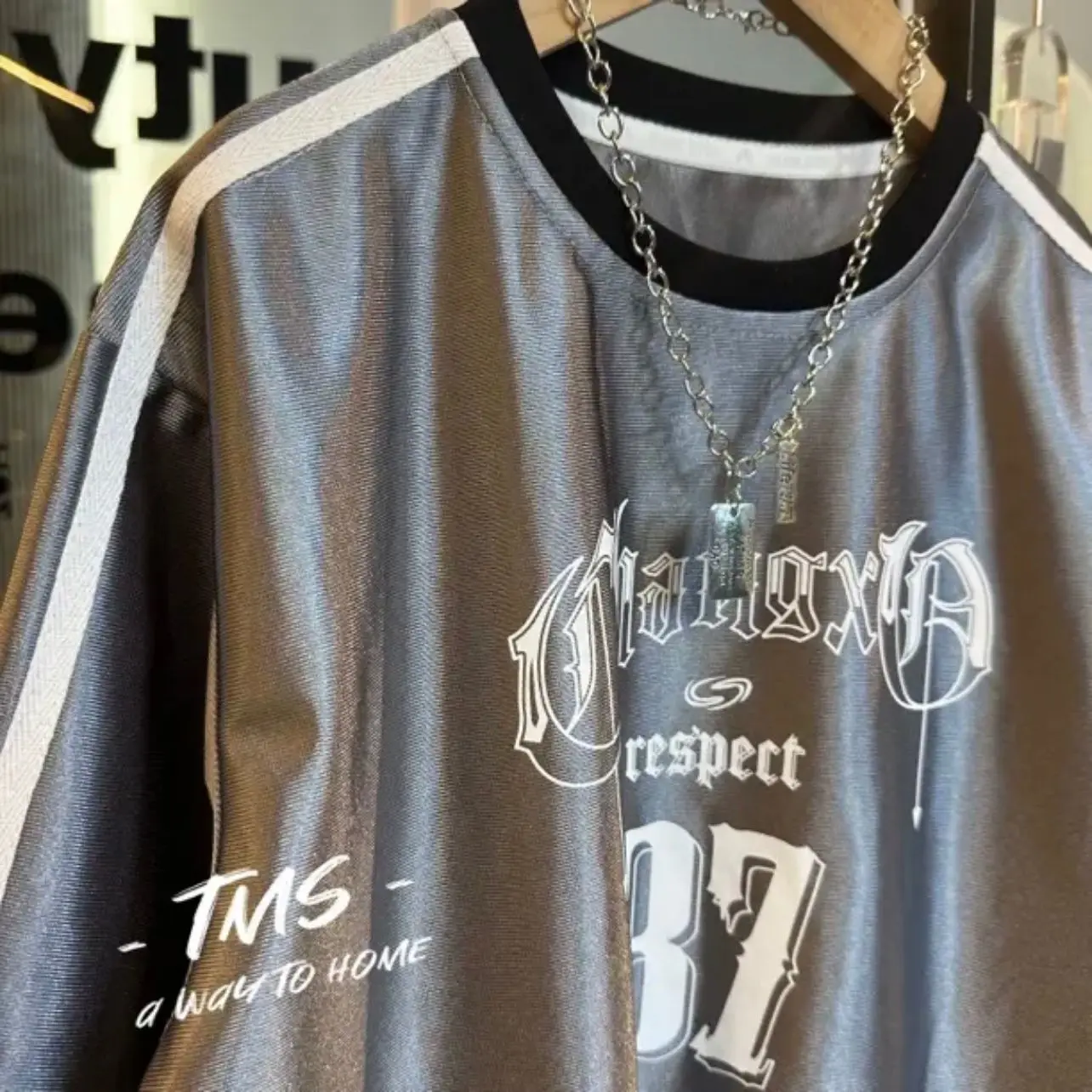 Summer Glossy Women Kid Baseball T Shirt 2 Pieces Set Plus Size Letter Print Hip Hop Short Sleeve Shirts Shorts