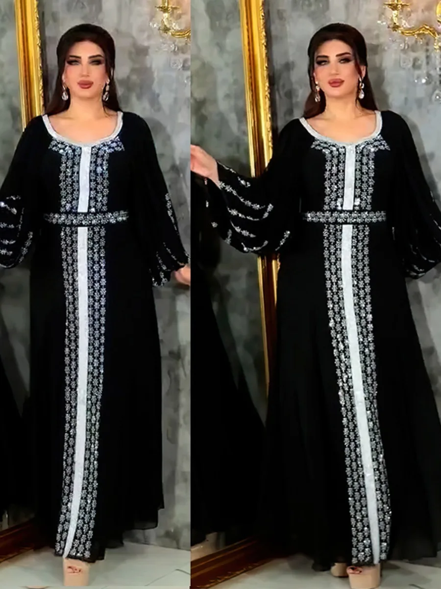Islamic women's abaya, chiffon party dresses, sequins, Ramadan jubba, Eid, Morocco, Islam, shawls, long Arabic vest, Dubai cloak, caftan.