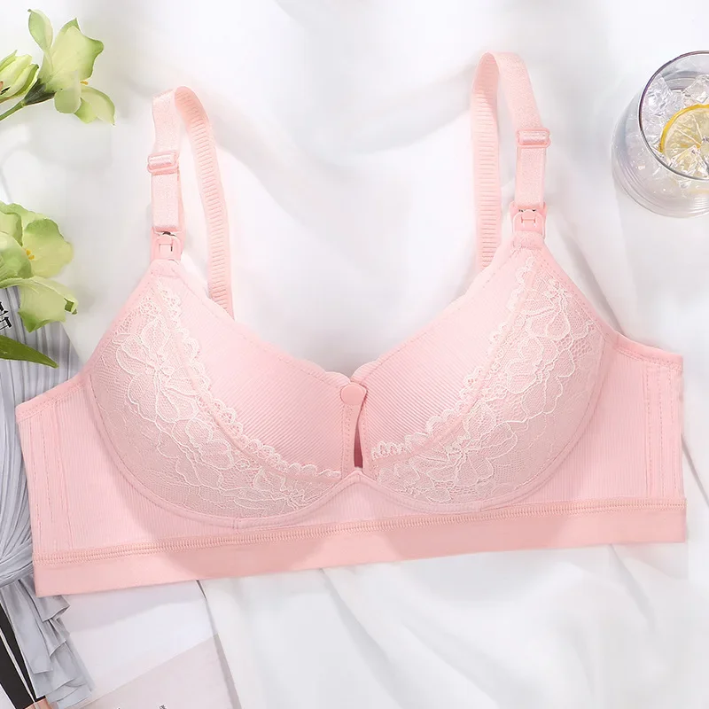 Lace Breathable Maternity Breastfeeding Bra Pregnancy Gathering Anti Sagging No Steel Ring and No Trace Maternity Underwear 5