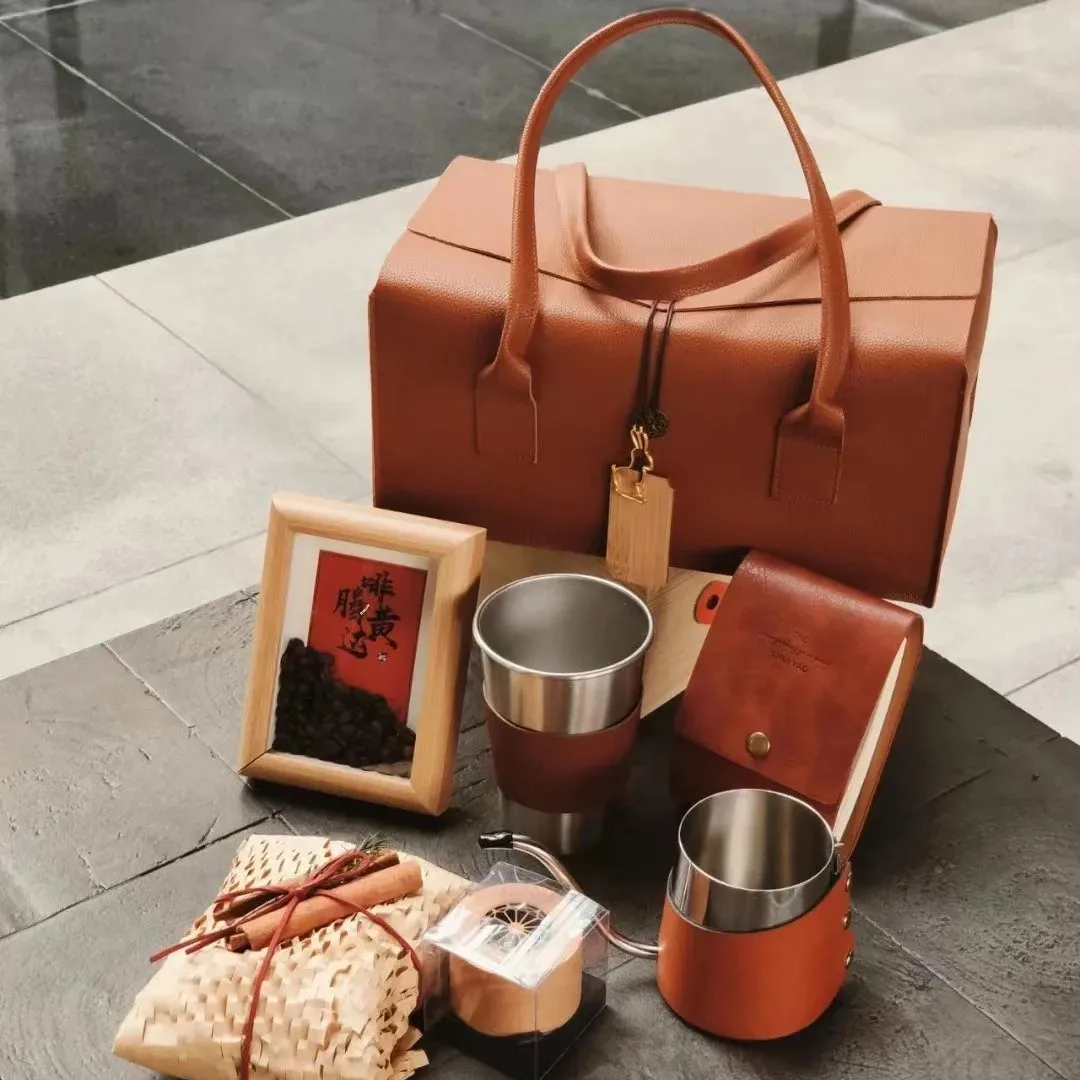 Leather Gift Box Wedding Engagement Birthday Zongzi Mooncake Snack Box Chinese Festive Pack