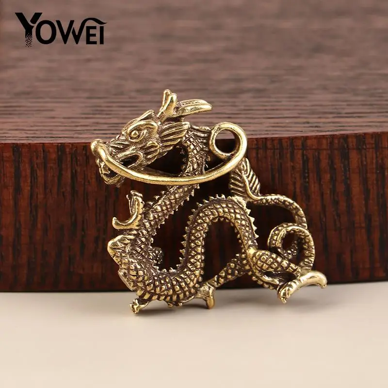 

1 шт. Ретро латунная фигурка дракона Декор богатство процветание в китайском стиле украшение Дракон удача животное фэн-шуй винтажный Декор