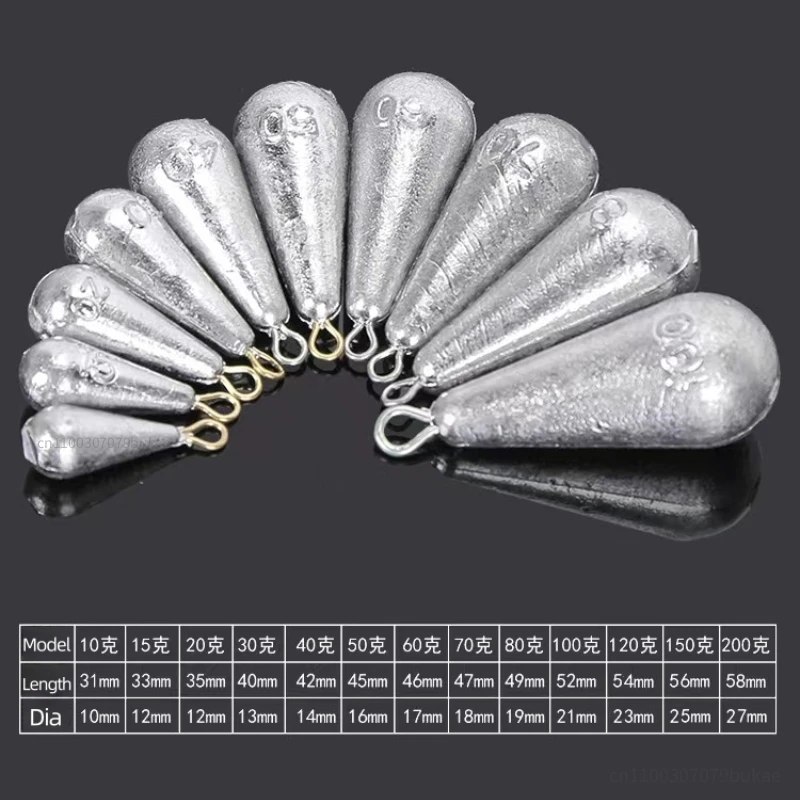 10 قطعة أوزان الصيد الرصاص ثقالة 10 جرام 15 جرام 20 جرام 30 جرام 40 جرام 50 جرام 60 جرام 70 جرام 80 جرام طويلة الصب الصيد ثقالة قطرة الماء على شكل الرصاص الوزن